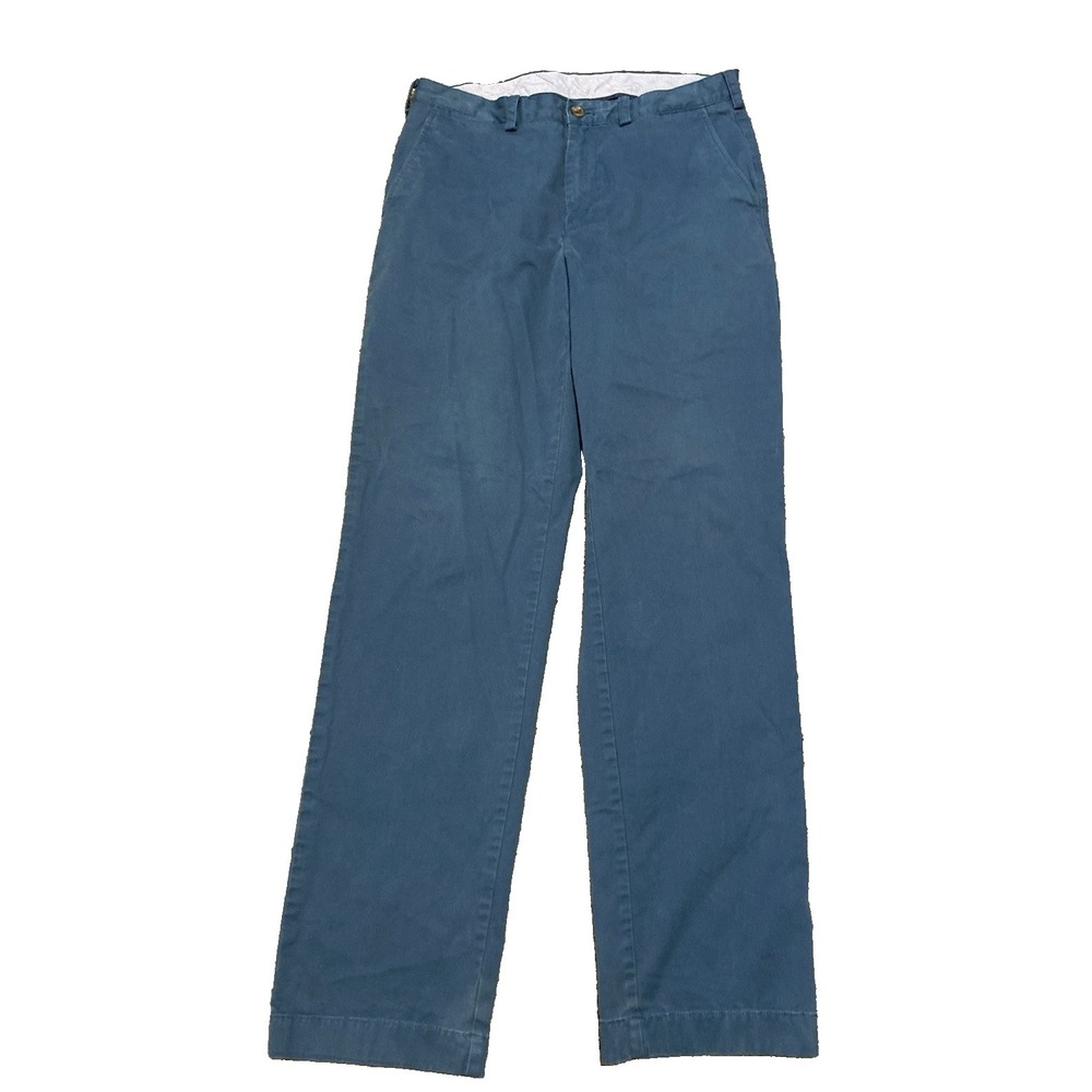 Brooks Brothers Clark Men's Chino Pants Blue Flat Front Straight Leg 34x34